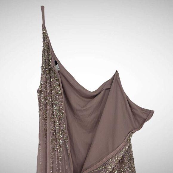 Mac Duggal One Shoulder Embellished‎ Trapeze A-Line Gown Dress Size 10 Pink 9224 - Picture 9 of 12